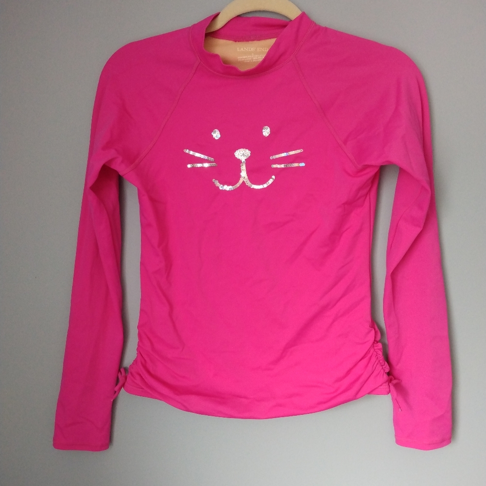 Pink Swim Surf Shirt, Rash Guard, Swimwear Top Long Sleeve, Children Child Kid
